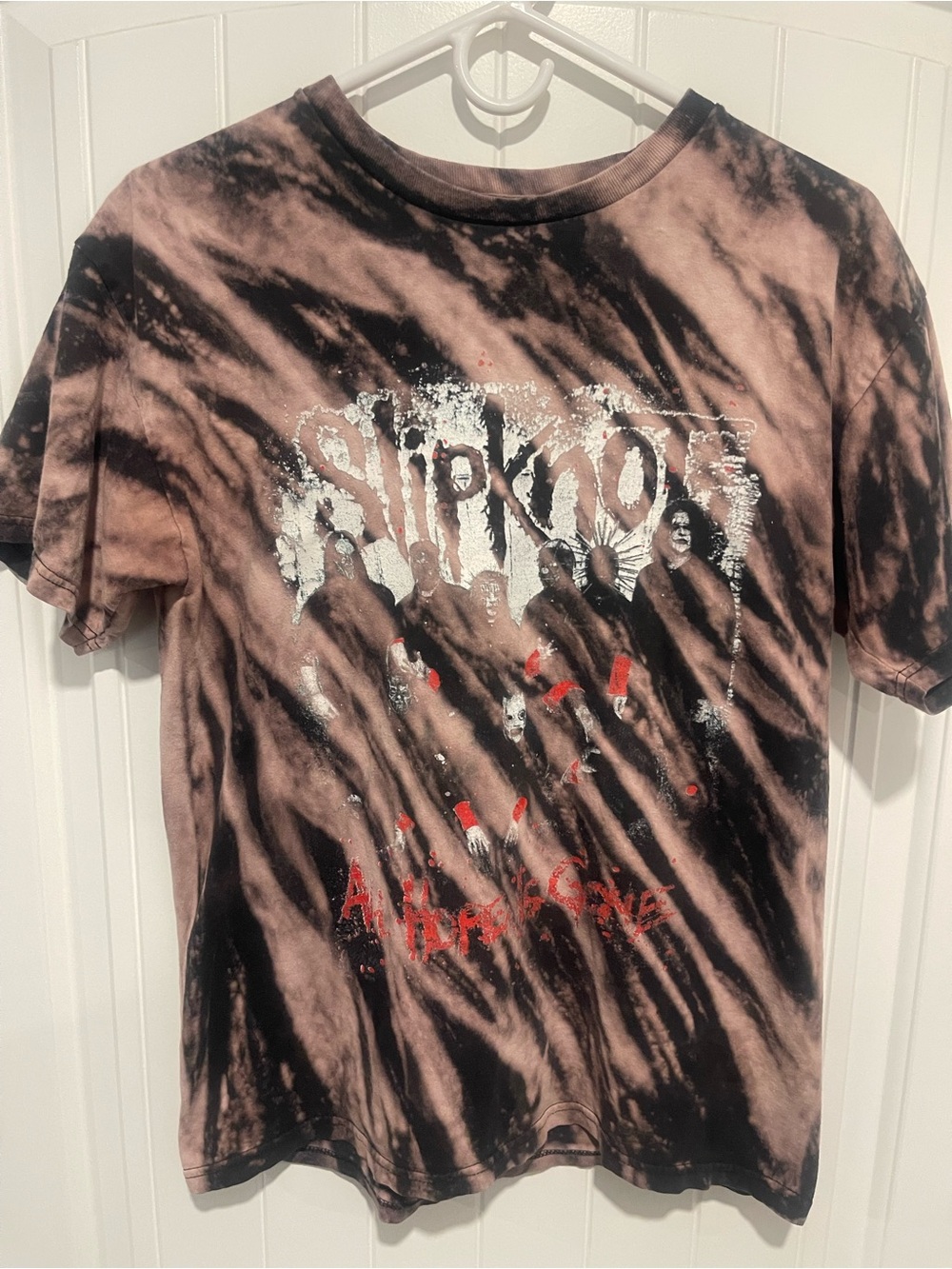Slipknot Tie-Dye Graphic Short Sleeve T-Shirt - Black & Brown